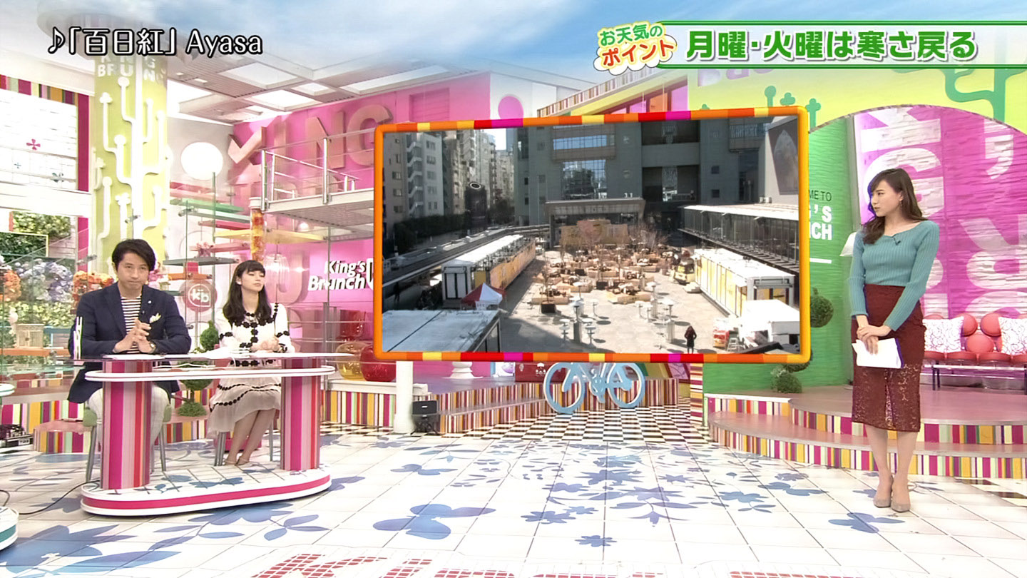 笹川友里アナ　おっぱい強調 ＆ 透け透けスカート！