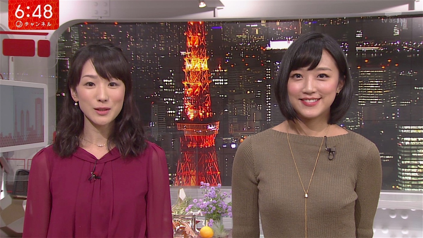 竹内由恵アナの超セクシーなむちむちニット乳！！