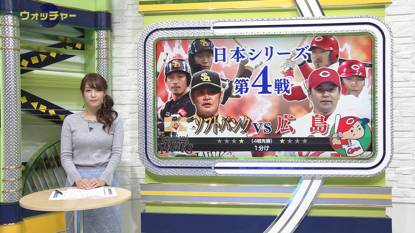 鷲見玲奈アナ　ニット乳！